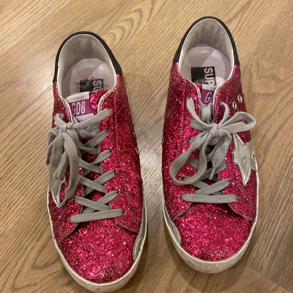 pink golden goose sneakers